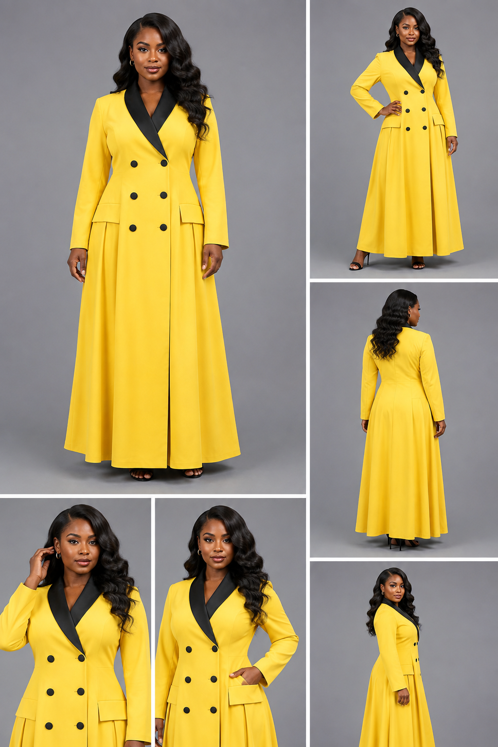 Robe Tailleur Classique Bande Noir