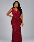 Robe Rouge Portefeuille Strass Bras Cassé