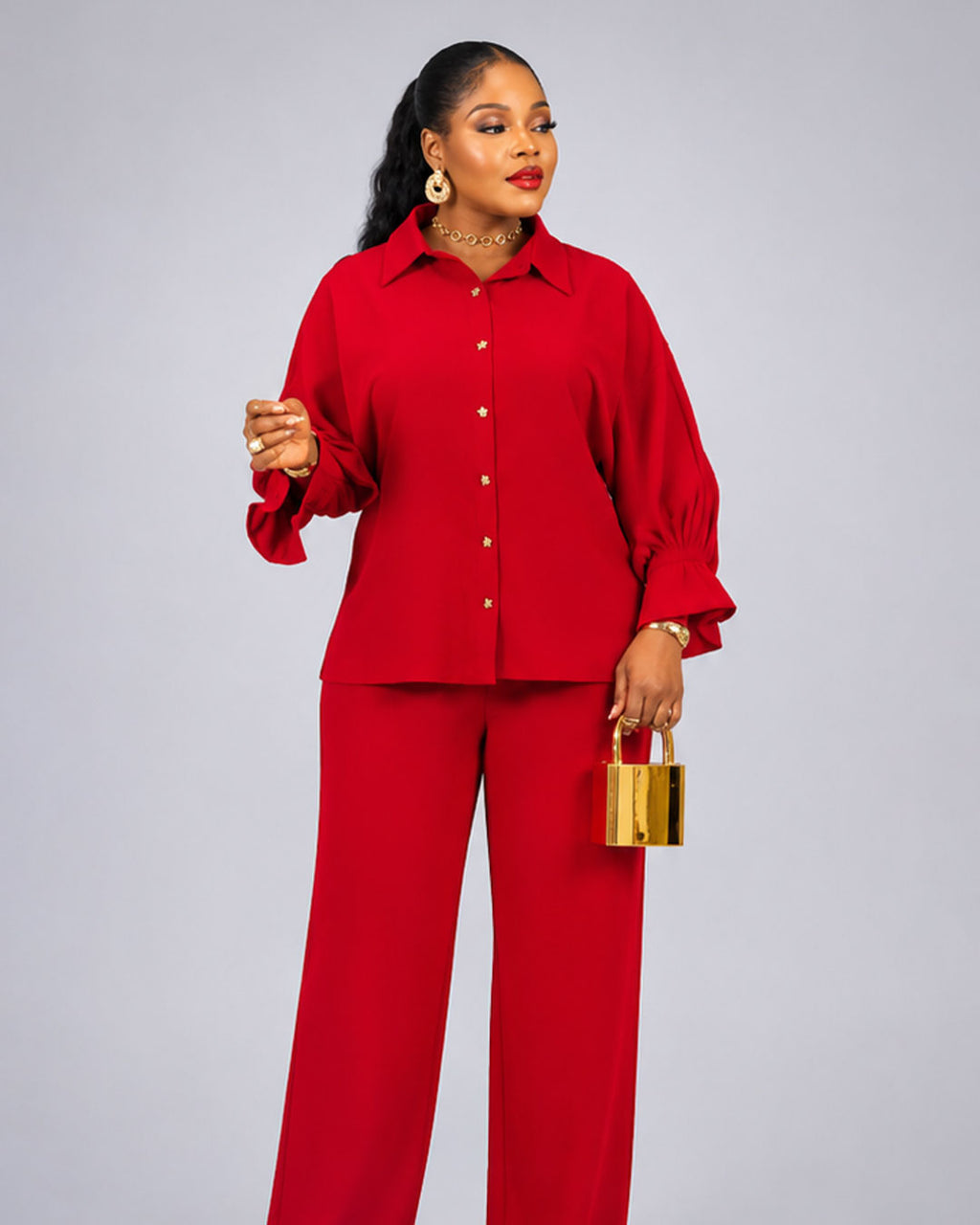 Ensemble Rouge Chemise Pantalon