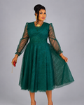Robe Verte Manche Couverte