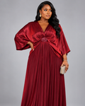 Robe Rouge Satinée Pierre