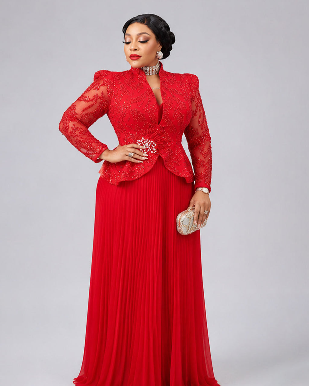 Deluxe Ensemble Jupe Rouge La Grande Dame Privée