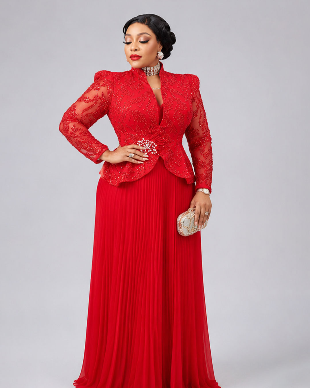 Deluxe Ensemble Jupe Rouge La Grande Dame Privée