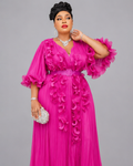 Robe Rose Fleuri Manche