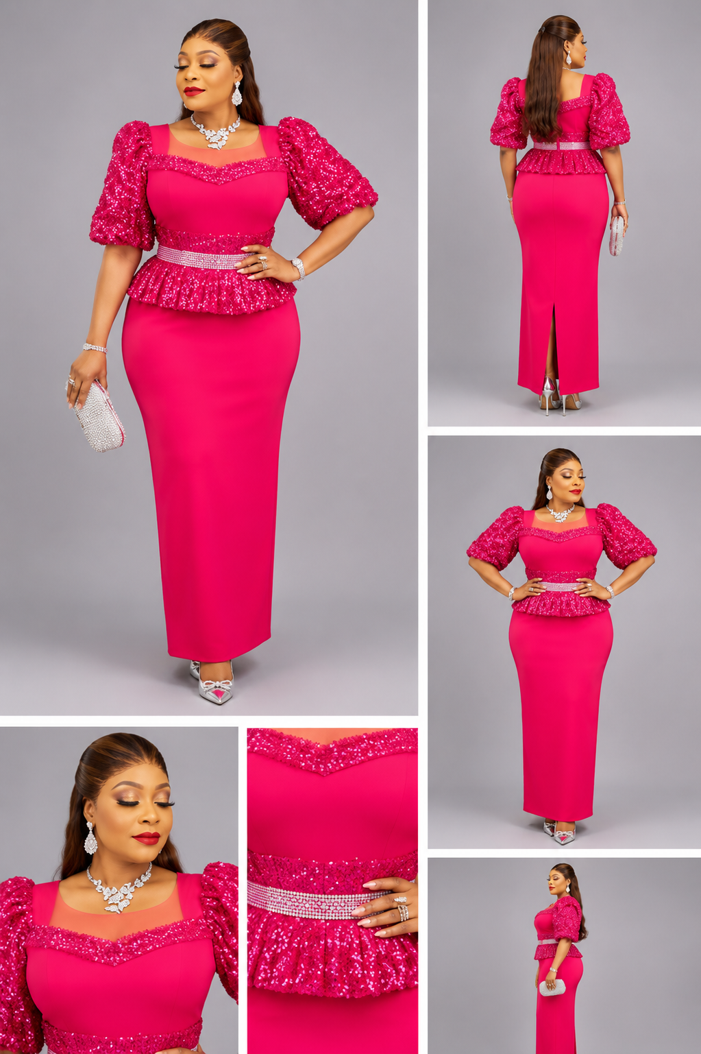 Robe Rose Shine Bande Luxe