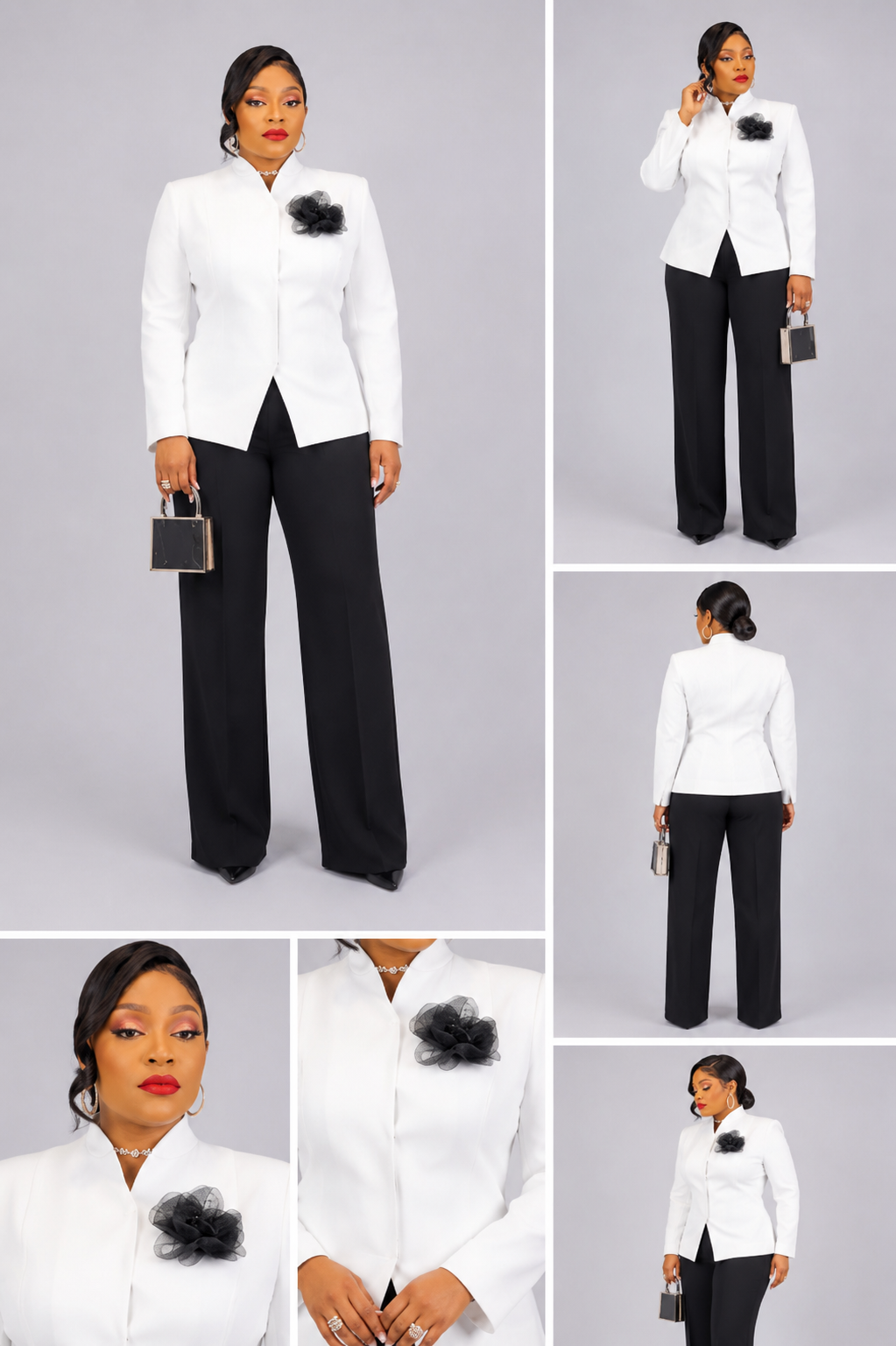 Ensemble Blanc Fleur Black