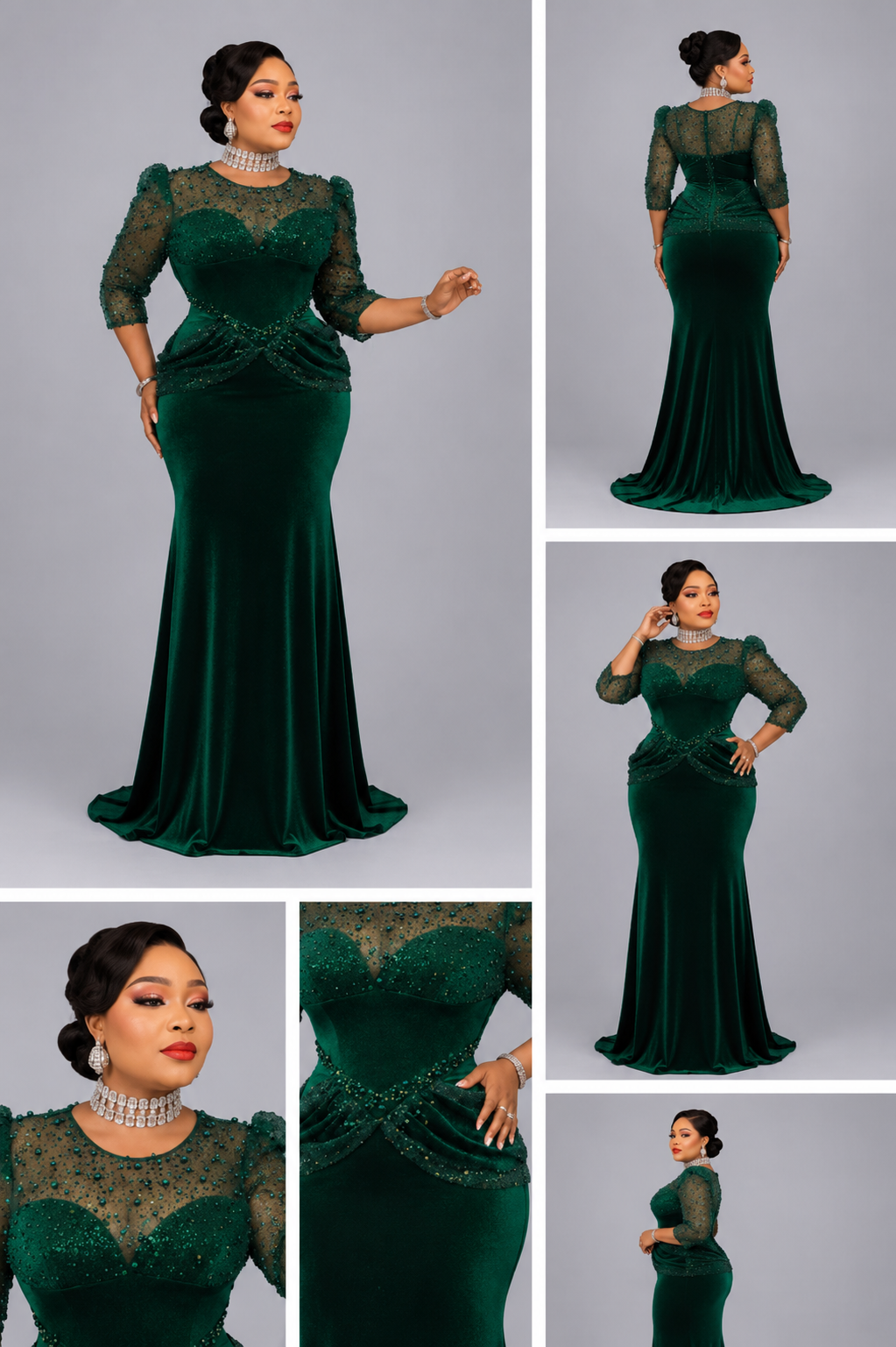 Robe Verte Velours Deluxe La Grande Dame Privée