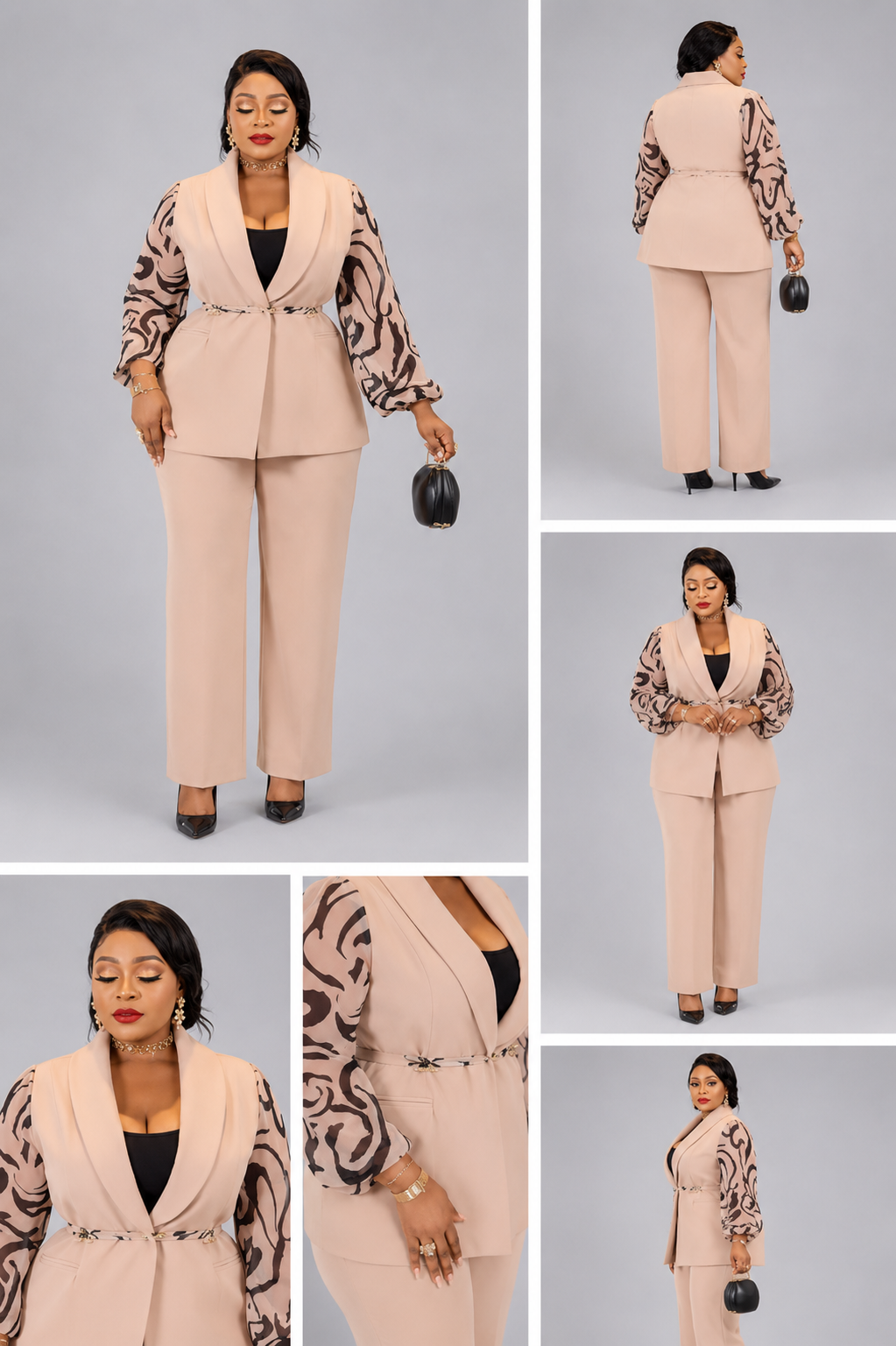 Kimono Beige Manche Rayures
