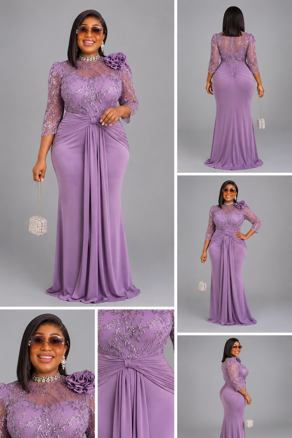 Robe Violet MyQueen Fleur Buste