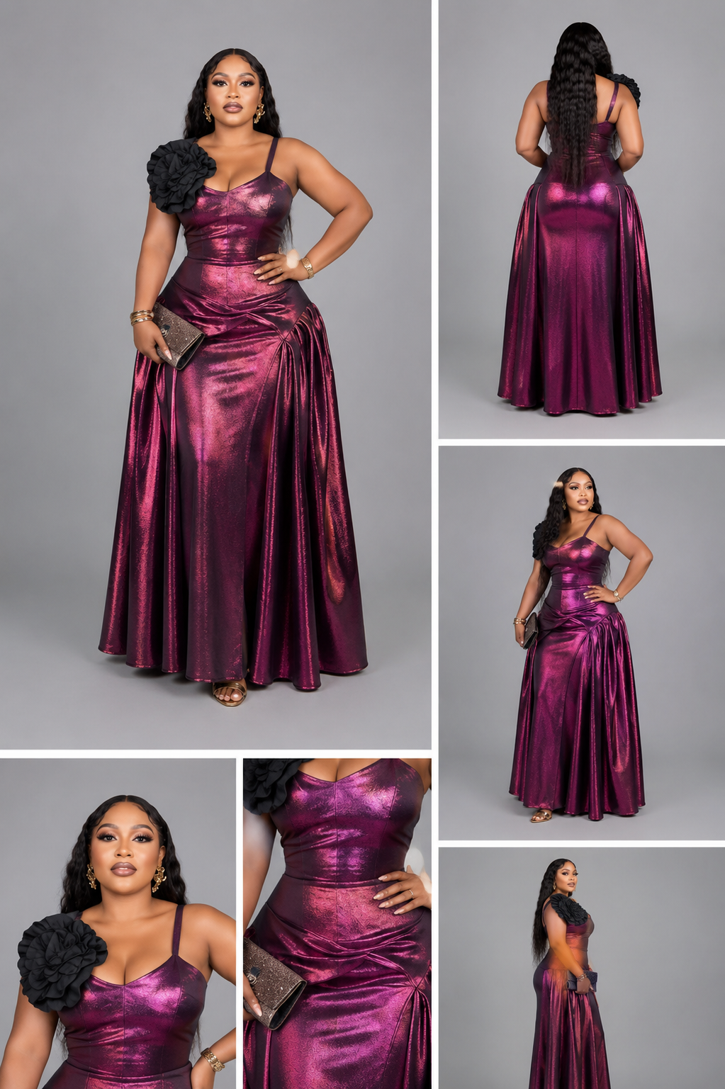 Robe Rose Dove Fleur Black
