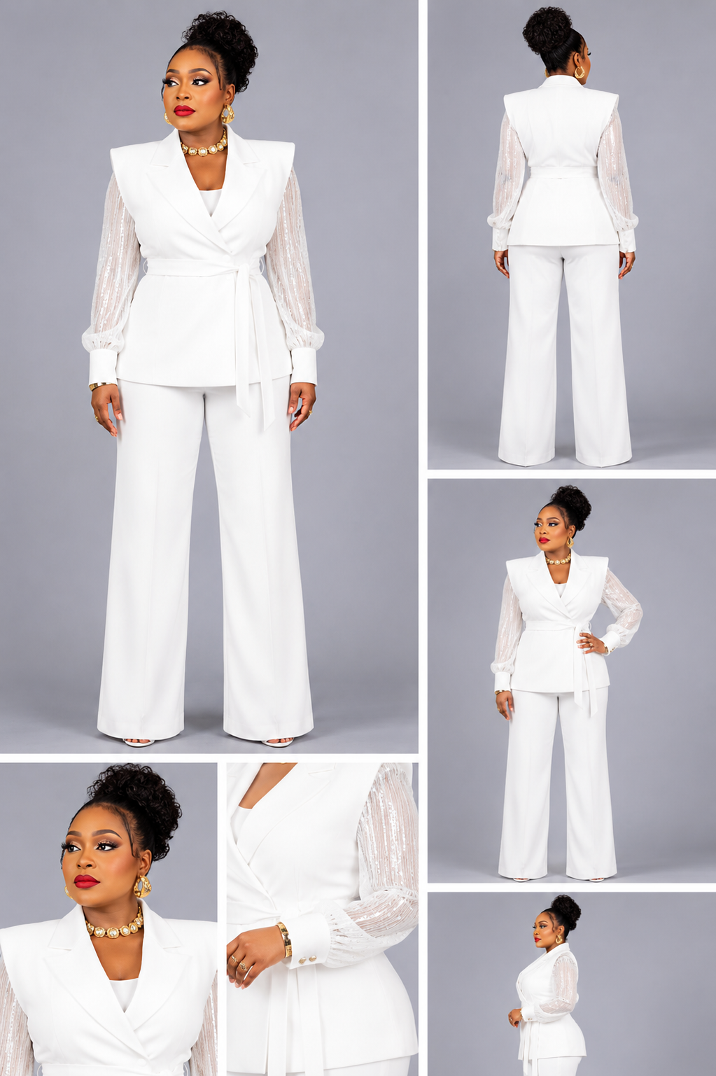 Kimono Blanc Manche Strass Tule Luxy