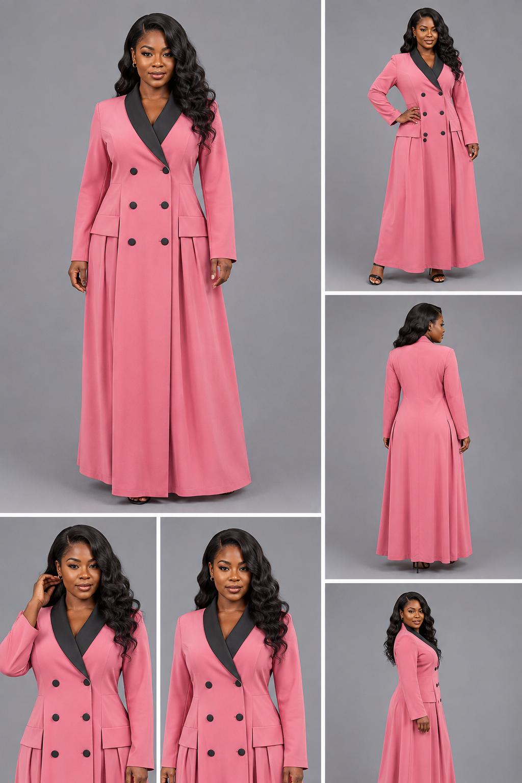 Robe Tailleur Classique Bande Noir