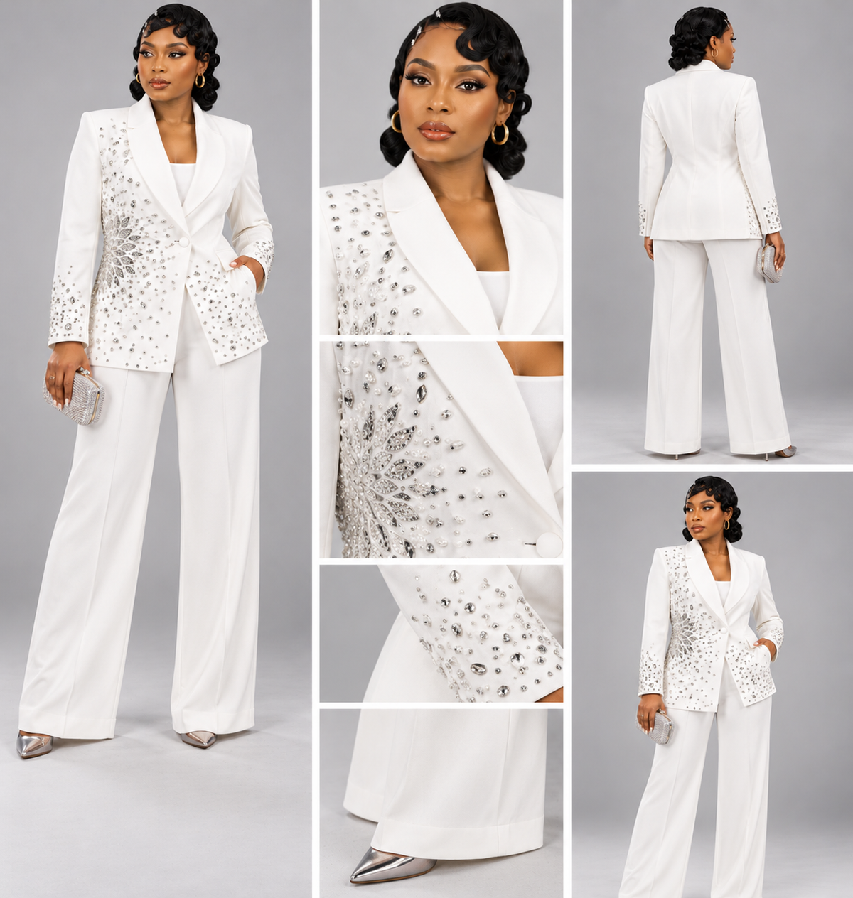 Diamond Blanc Tailleur One Button