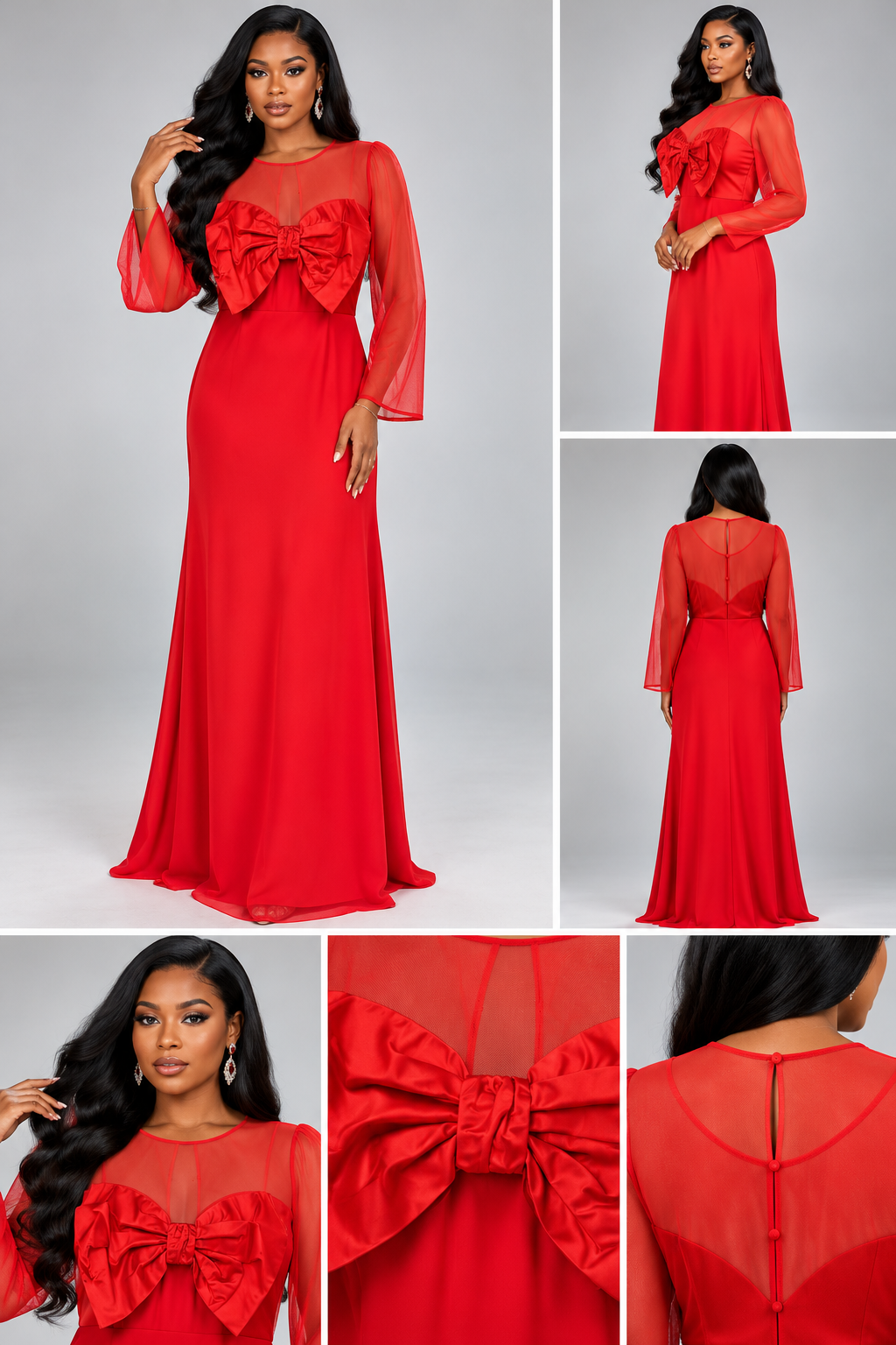 Robe rouge papillon