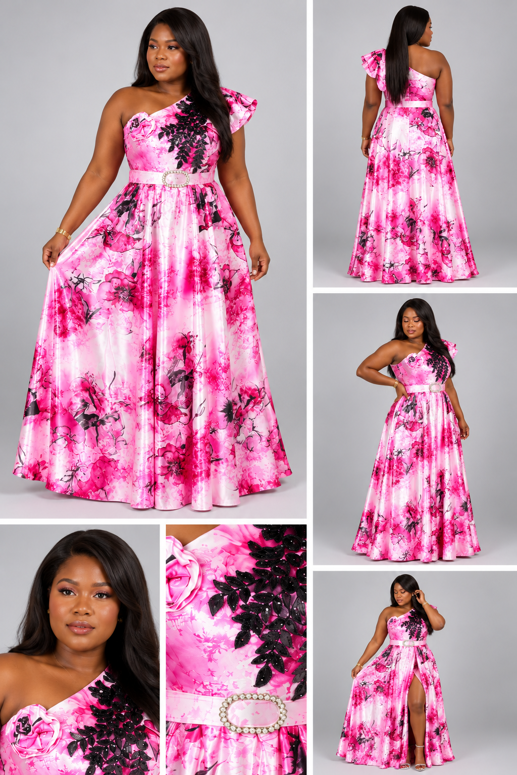 Robe Rose Fleuri Épaule
