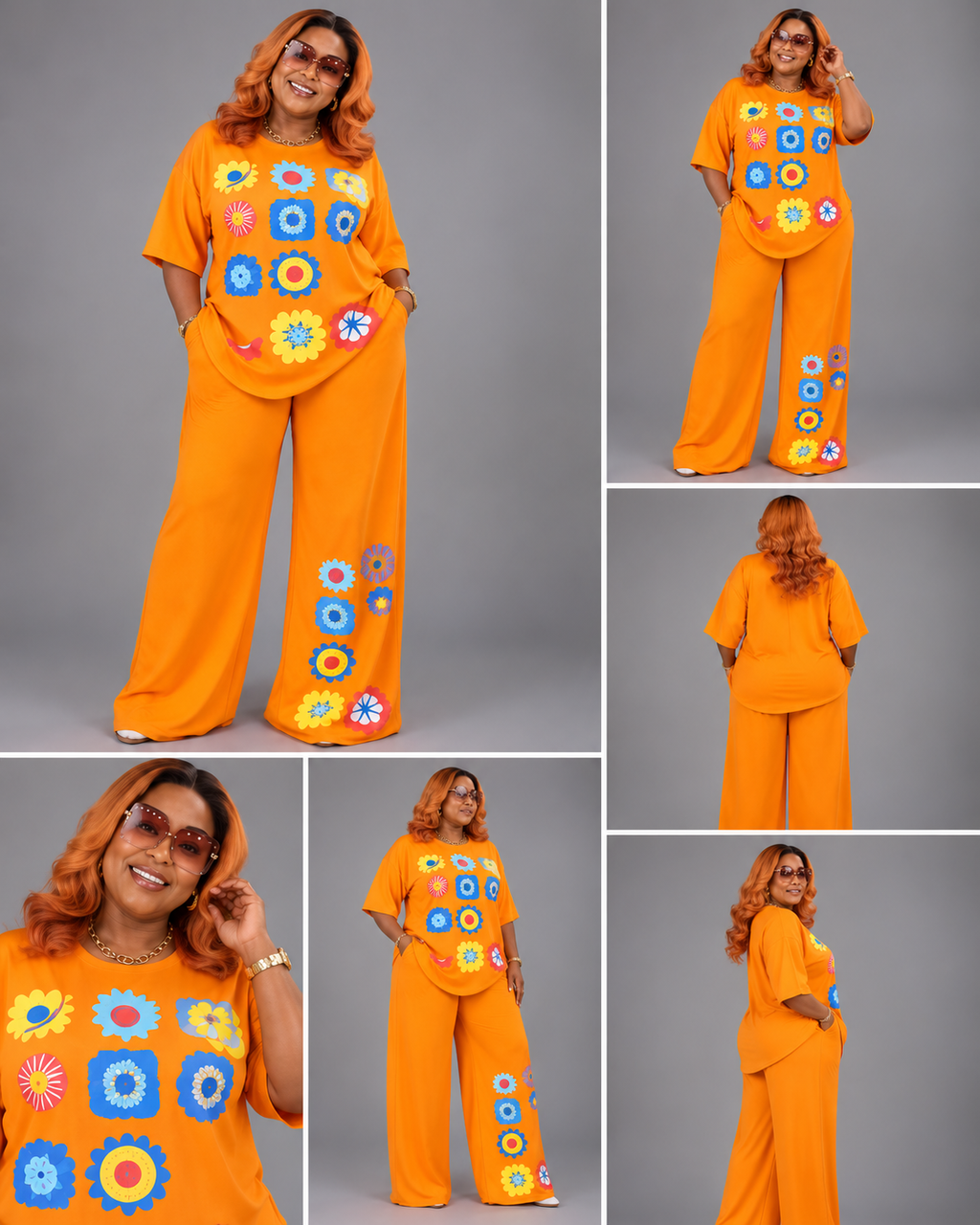 Ensemble Fleuri Haut Pantalon