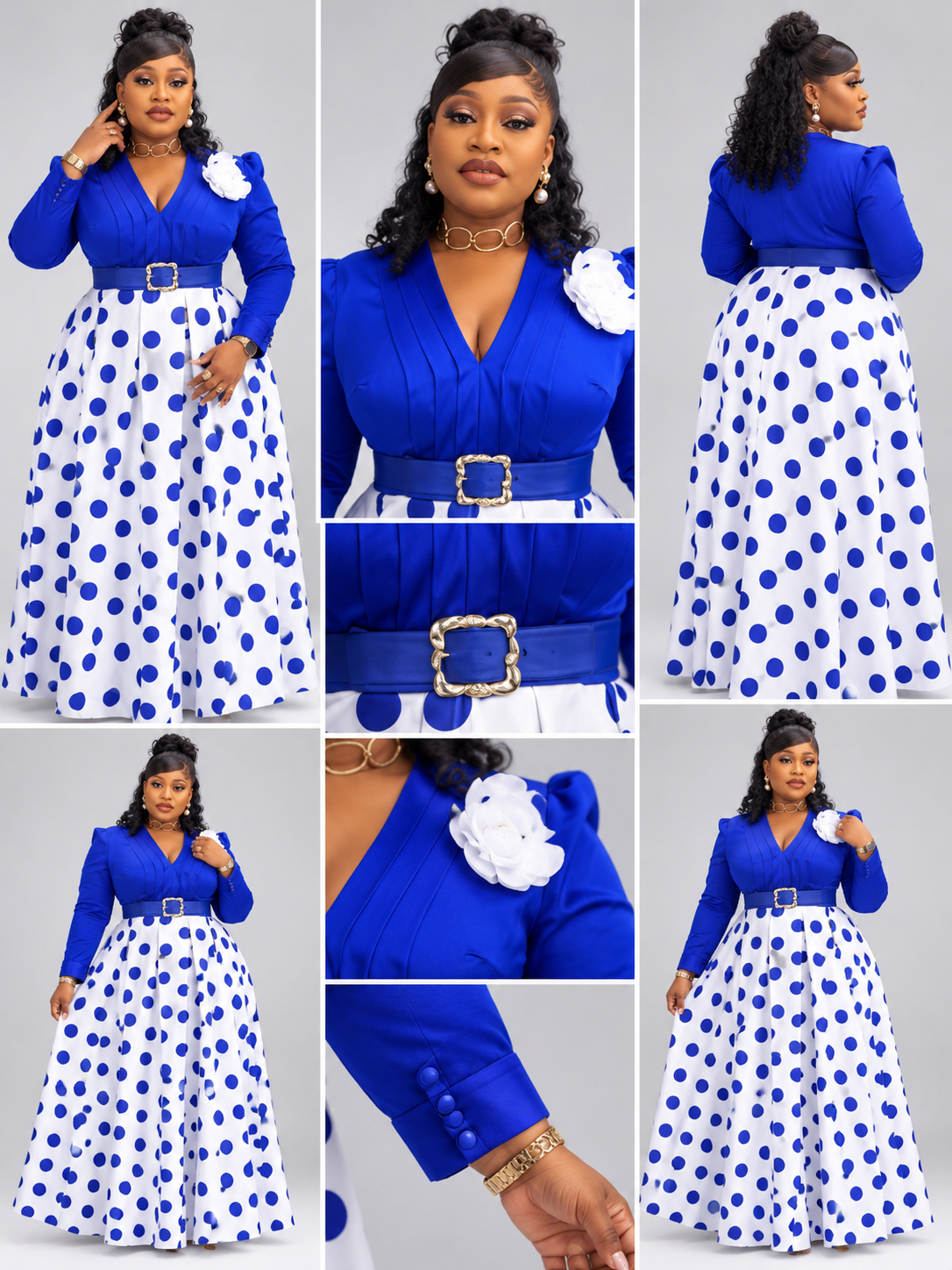 Robe Bleu Blanche Point Bleu