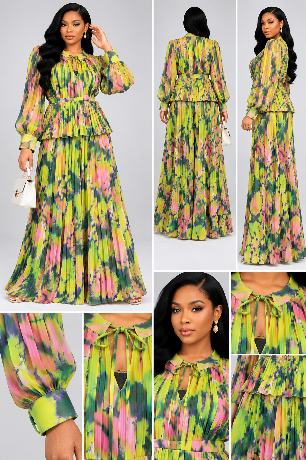 Robe Fleuri Verte