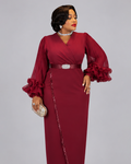 Robe Flowers Rouge Bordeaux