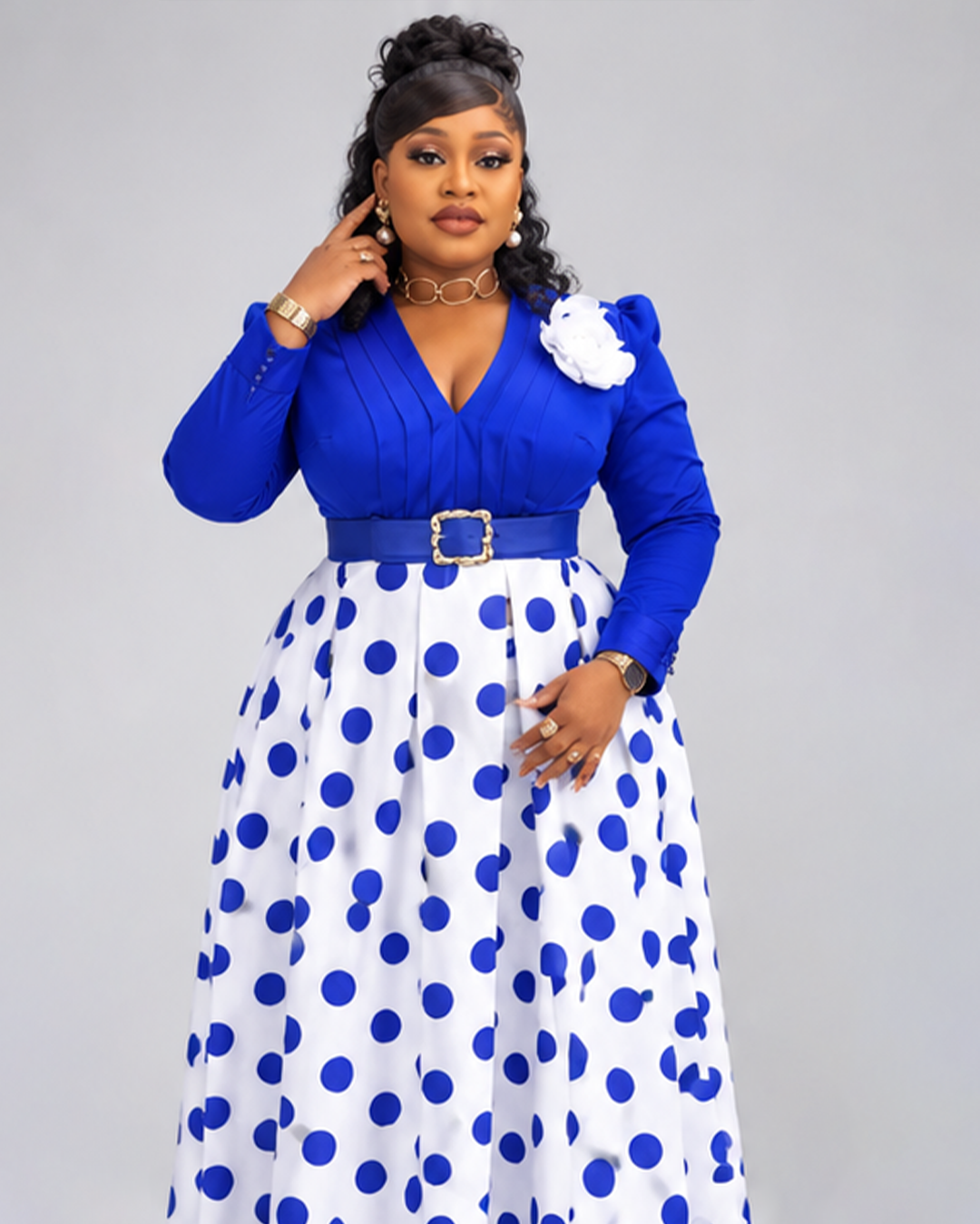 Robe Bleu Blanche Point Bleu