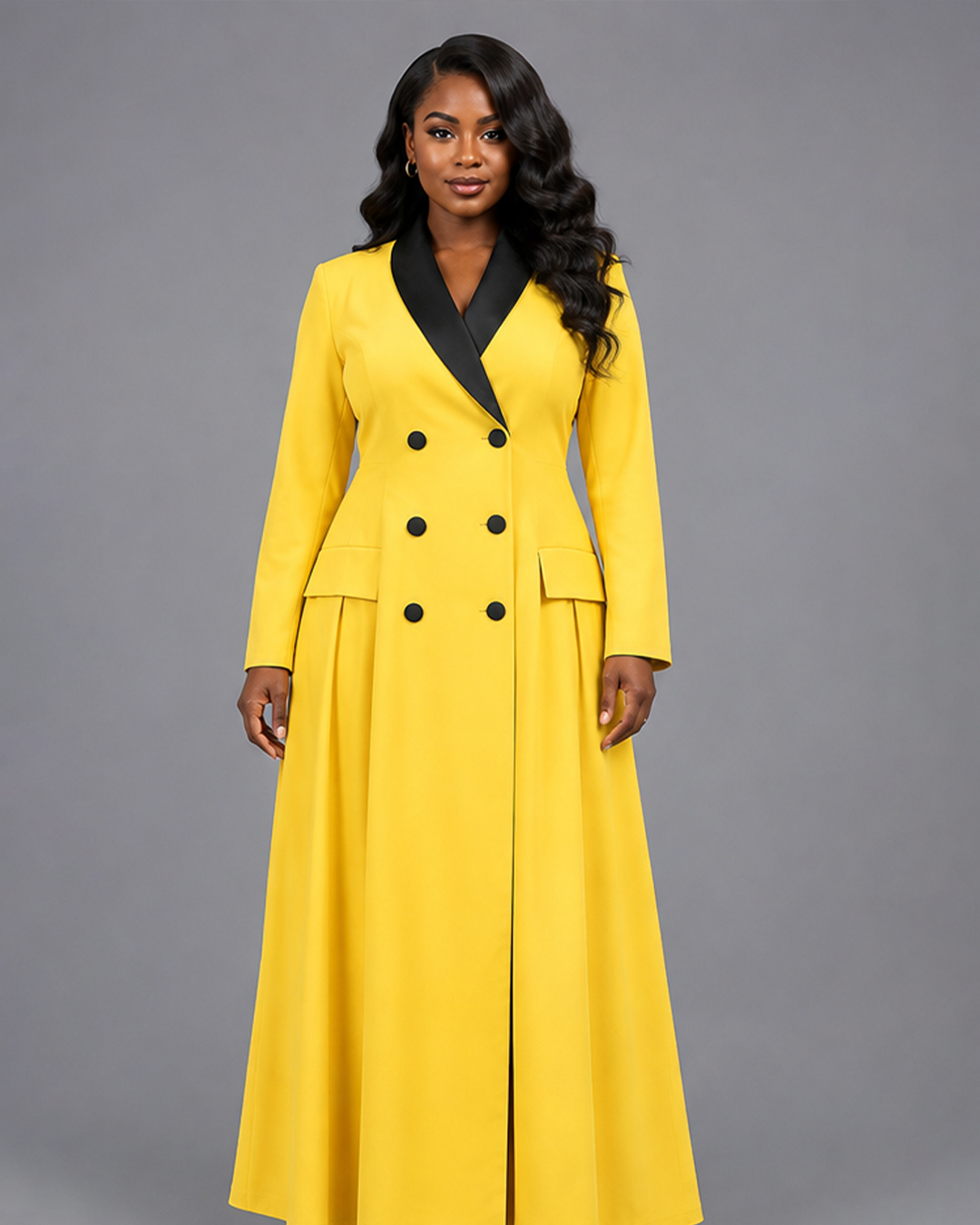 Robe Tailleur Classique Bande Noir