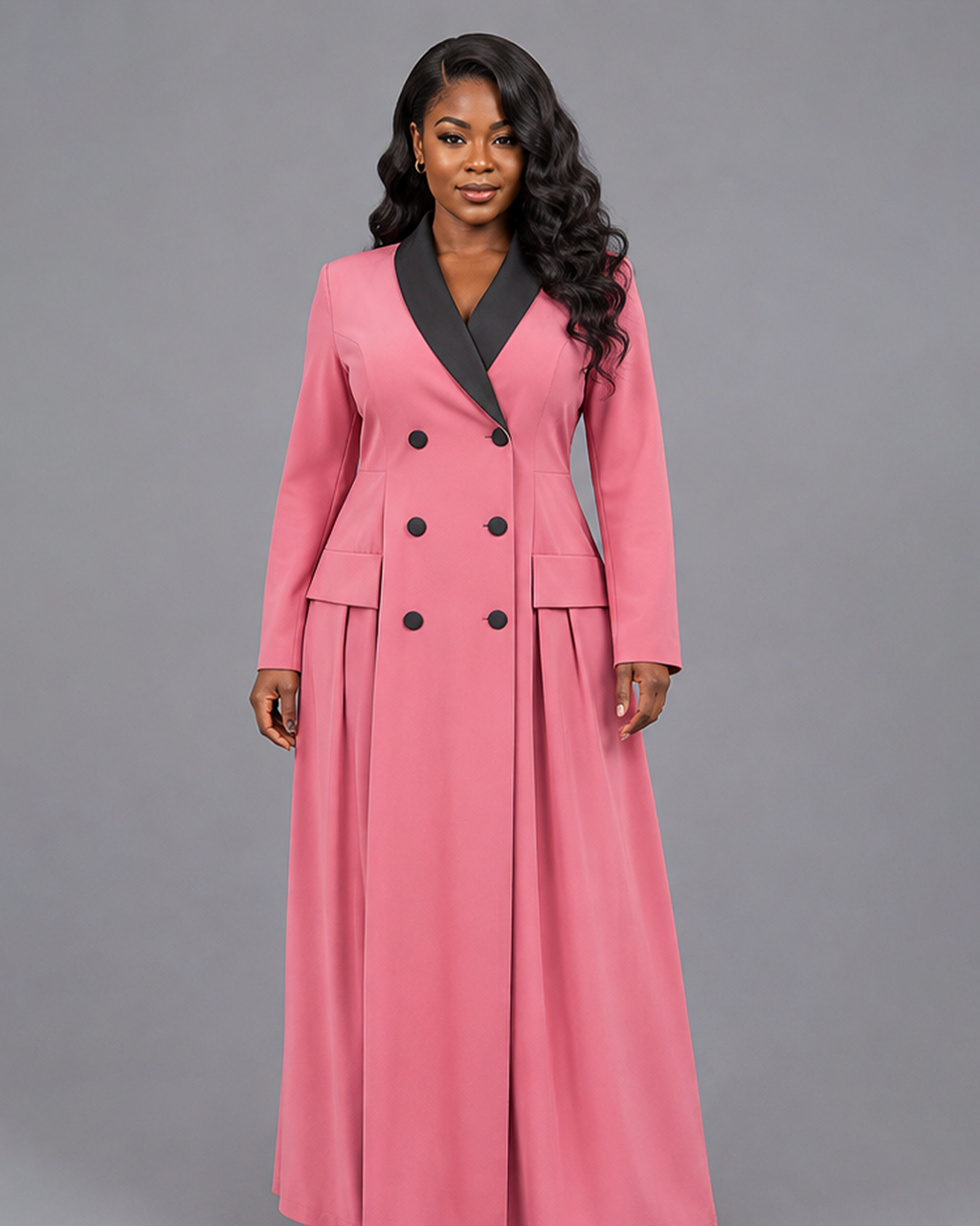 Robe Tailleur Classique Bande Noir
