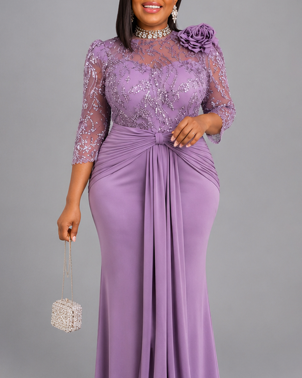 Robe Violet MyQueen Fleur Buste