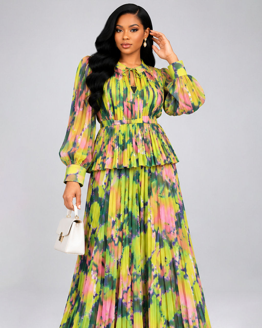 Robe Fleuri Verte
