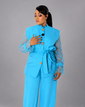Kimono Tailleur Bleu Intense