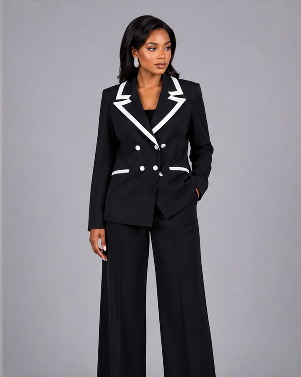 Tailleur Noir Bande Noir