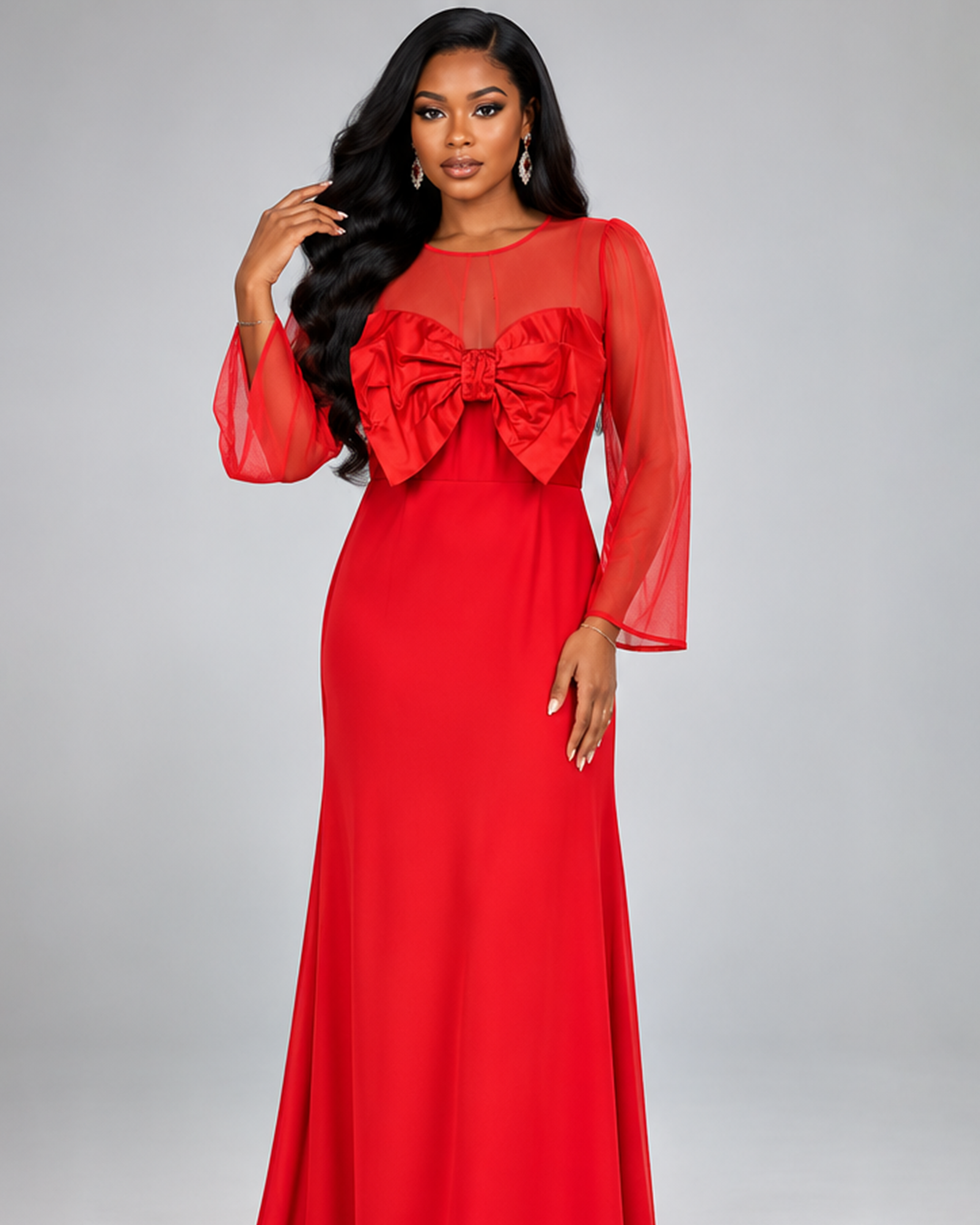 Robe rouge papillon